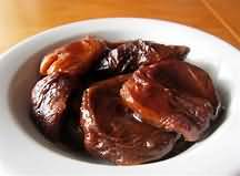 Apricots, dried, stewed with sugar