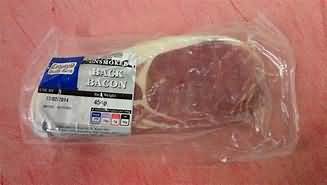 Bacon rashers, back, fat trimmed, raw