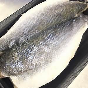 Bass, sea, flesh only, raw