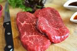 Beef, fillet steak, raw, lean and fat