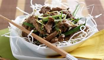 Beef, rump steak, strips, stir-fried in corn oil, lean