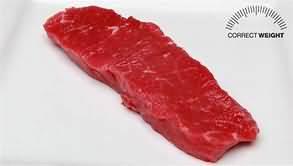 Beef, sirloin steak, from steakhouse, lean and fat