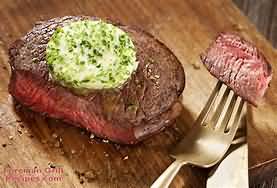 Beef, sirloin steak, grilled rare, lean and fat