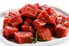 Beef, stewing steak, raw, lean and fat