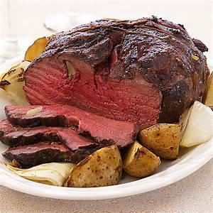Beef, topside, roasted well-done, lean