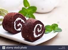 Cake, Swiss rolls, chocolate covered and filled, retail