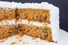 Cake, carrot, with topping, homemade