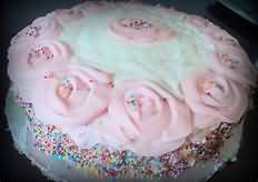 Cake, sponge, with butter icing, homemade