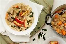 Casserole, pork and apple, homemade