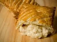 Chicken turkey pasties slices, puff pastry