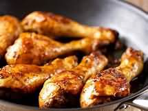 Chicken, drumsticks, roasted, meat and skin, weighed with bone