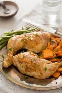 Chicken, leg quarter, casseroled, meat only