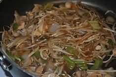Chow mein, pork and chicken, homemade