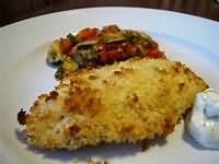 Cod, in breadcrumbs, baked