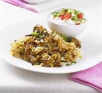 Curry, lamb biryani, reduced fat, homemade