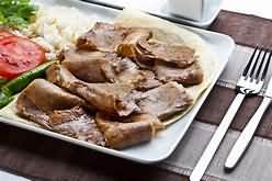 Doner kebabs, meat only