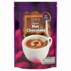 Drinking chocolate powder, made up with semi-skimmed milk