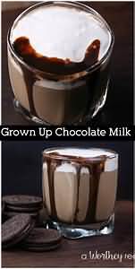 Drinking chocolate powder, made up with skimmed milk