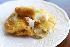 Haddock, in batter, fried in dripping