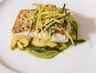 Halibut, flesh only, poached