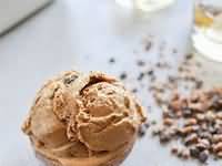 Ice cream, dairy, luxury, with chocolate caramel