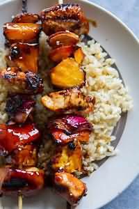 Kebabs, pork and pineapple, homemade