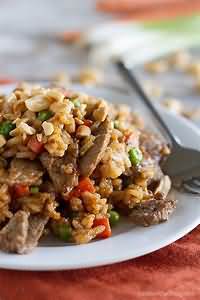 Lamb stir-fried with vegetables, homemade