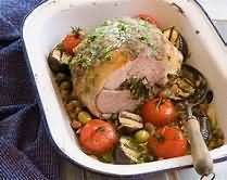 Lamb, New Zealand, leg, whole, chilled, roasted, lean and fat