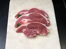 Lamb, chump chops, fried, lean and fat