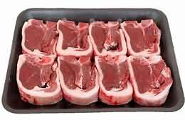 Lamb, loin chops, raw, lean and fat