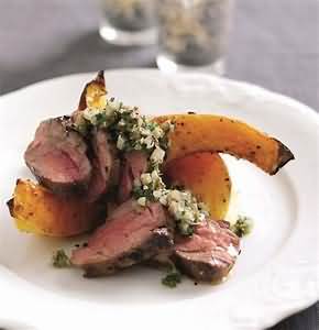 Lamb, neck fillet, slices, grilled, lean and fat