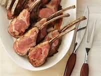 Lamb, rack of, lean, roasted