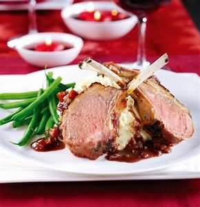 Lamb, rack of, raw, lean and fat