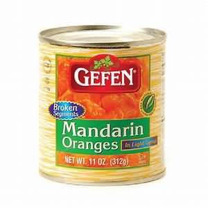 Mandarin oranges, canned in juice, whole contents