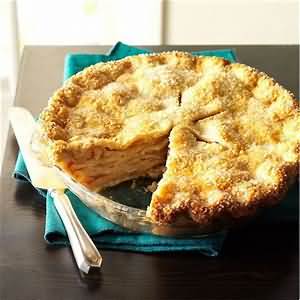 Pie, apple, pastry top and bottom, homemade