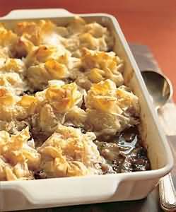 Pie, chicken and mushroom, single crust, homemade