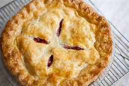 Pie, fruit, wholemeal, pastry top and bottom, homemade
