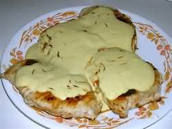 Pork chops in mustard and cream, homemade