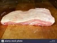 Pork, belly joint slices, raw, lean and fat
