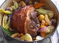 Pork, leg joint, roasted well done, lean