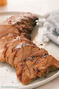 Pork, loin chops, barbecued, lean