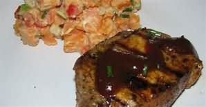Pork, loin chops, grilled, lean