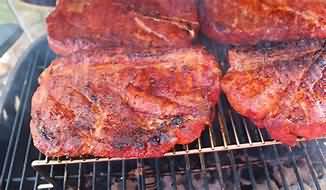 Pork, steaks, grilled, lean