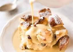Pudding, bread and butter, homemade