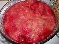 Rhubarb, stems only, stewed without sugar