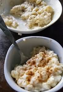Rice, white, pudding, raw