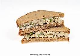 Sandwich, white bread, chicken salad