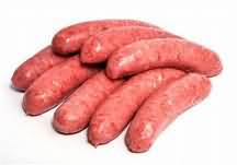 Sausages, pork, reduced fat, grilled