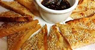 Sesame prawn toast, takeaway