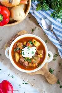 Soup, goulash, homemade